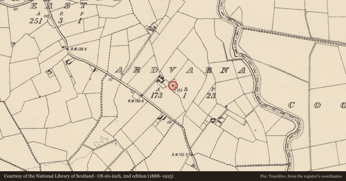 Ordnance Survey six-inch map, 2nd edition (1888–1915) covering the location of Ringfort - unclassified, Ardvarna, County Limerick, with a pin at the register's coordinates