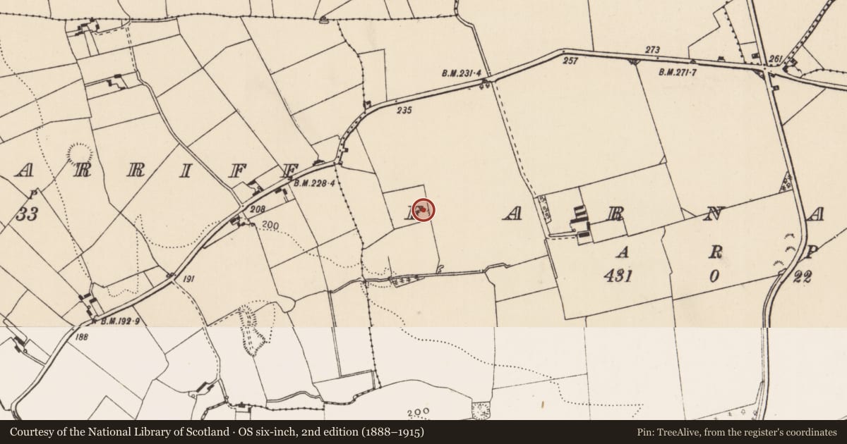 Ordnance Survey six-inch map, 2nd edition (1888–1915) covering the location of Ringfort - unclassified, Farnane, County Limerick, with a pin at the register's coordinates