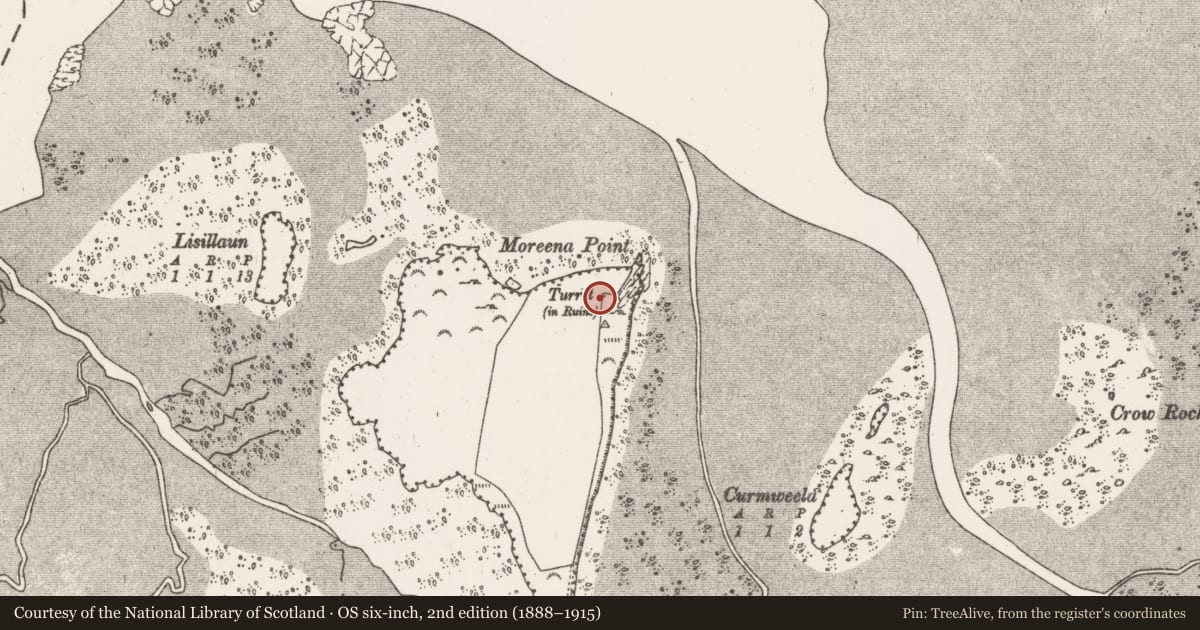 Ordnance Survey six-inch map, 2nd edition (1888–1915) covering the location of Building, Morgans North, County Limerick, with a pin at the register's coordinates