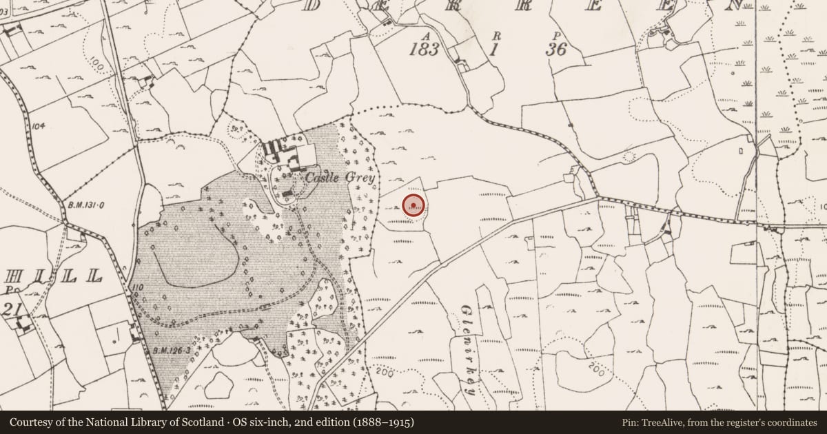 Ordnance Survey six-inch map, 2nd edition (1888–1915) covering the location of Ringfort - rath, Cloonnagalleen, County Limerick, with a pin at the register's coordinates