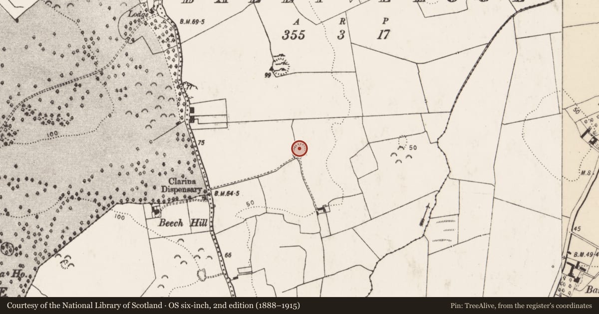 Ordnance Survey six-inch map, 2nd edition (1888–1915) covering the location of Enclosure, Ballyveloge, County Limerick, with a pin at the register's coordinates