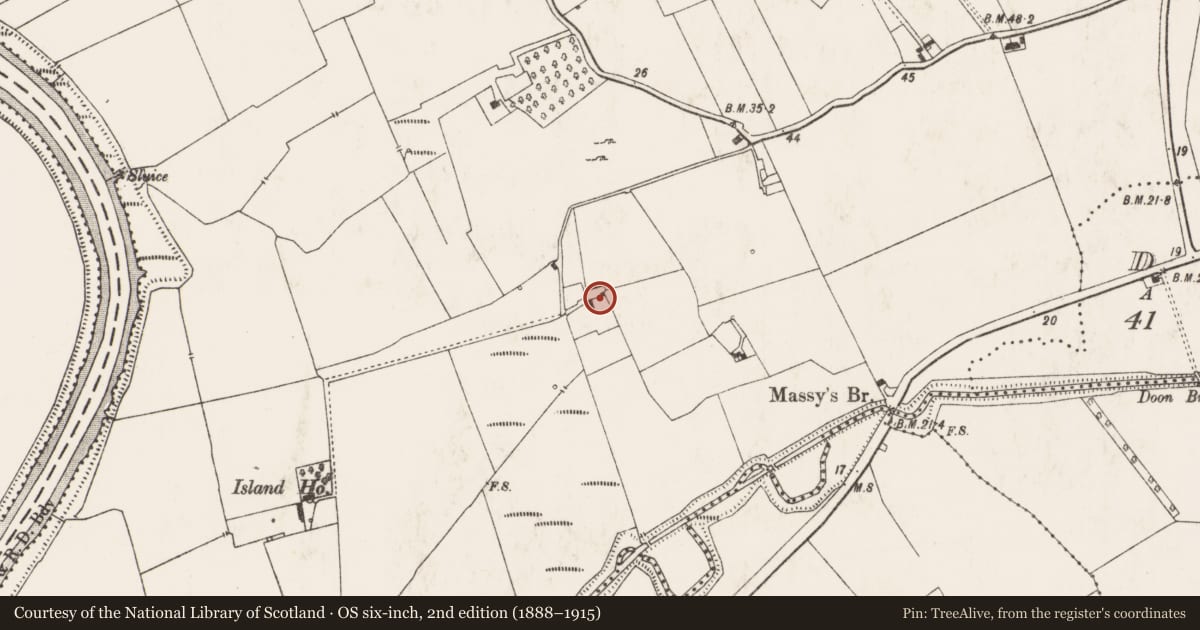 Ordnance Survey six-inch map, 2nd edition (1888–1915) covering the location of House - fortified house, Corcamore, County Limerick, with a pin at the register's coordinates