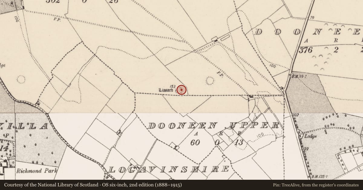 Ordnance Survey six-inch map, 2nd edition (1888–1915) covering the location of Ringfort - rath, Greenmount, County Limerick, with a pin at the register's coordinates