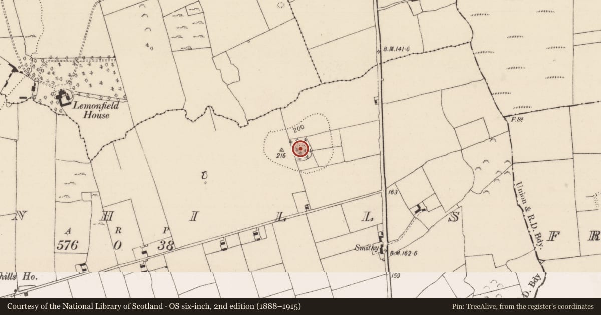 Ordnance Survey six-inch map, 2nd edition (1888–1915) covering the location of Ringfort - rath, Greenhills, County Limerick, with a pin at the register's coordinates