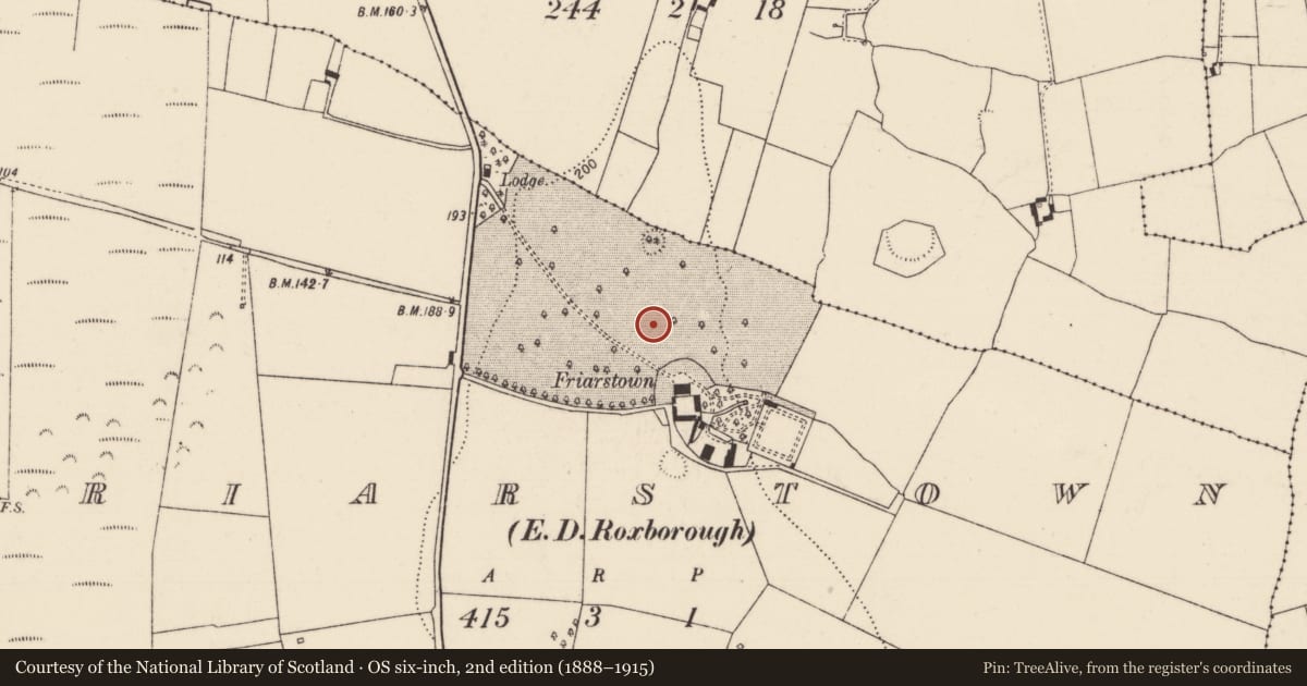 Ordnance Survey six-inch map, 2nd edition (1888–1915) covering the location of Enclosure, Friarstown, County Limerick, with a pin at the register's coordinates
