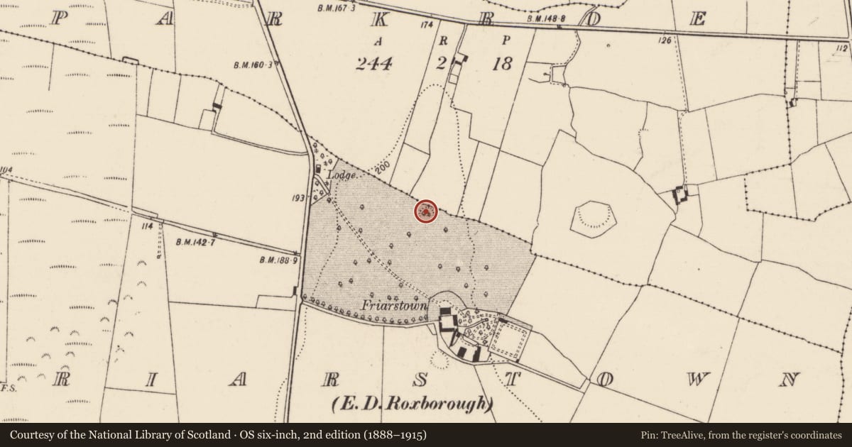 Ordnance Survey six-inch map, 2nd edition (1888–1915) covering the location of Ringfort - rath, Friarstown, County Limerick, with a pin at the register's coordinates