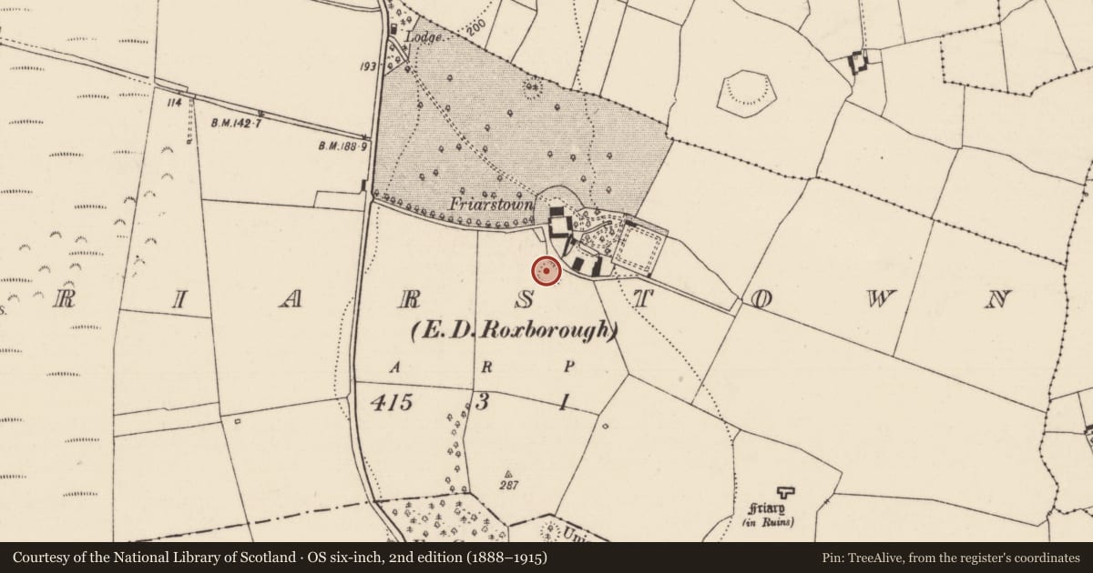 Ordnance Survey six-inch map, 2nd edition (1888–1915) covering the location of Ringfort - rath, Friarstown, County Limerick, with a pin at the register's coordinates