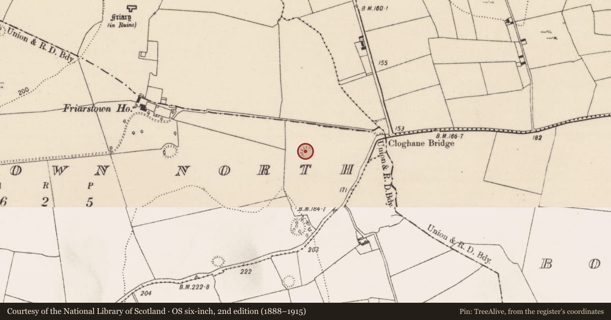 Ordnance Survey six-inch map, 2nd edition (1888–1915) covering the location of Ringfort - rath, Friarstown North, County Limerick, with a pin at the register's coordinates