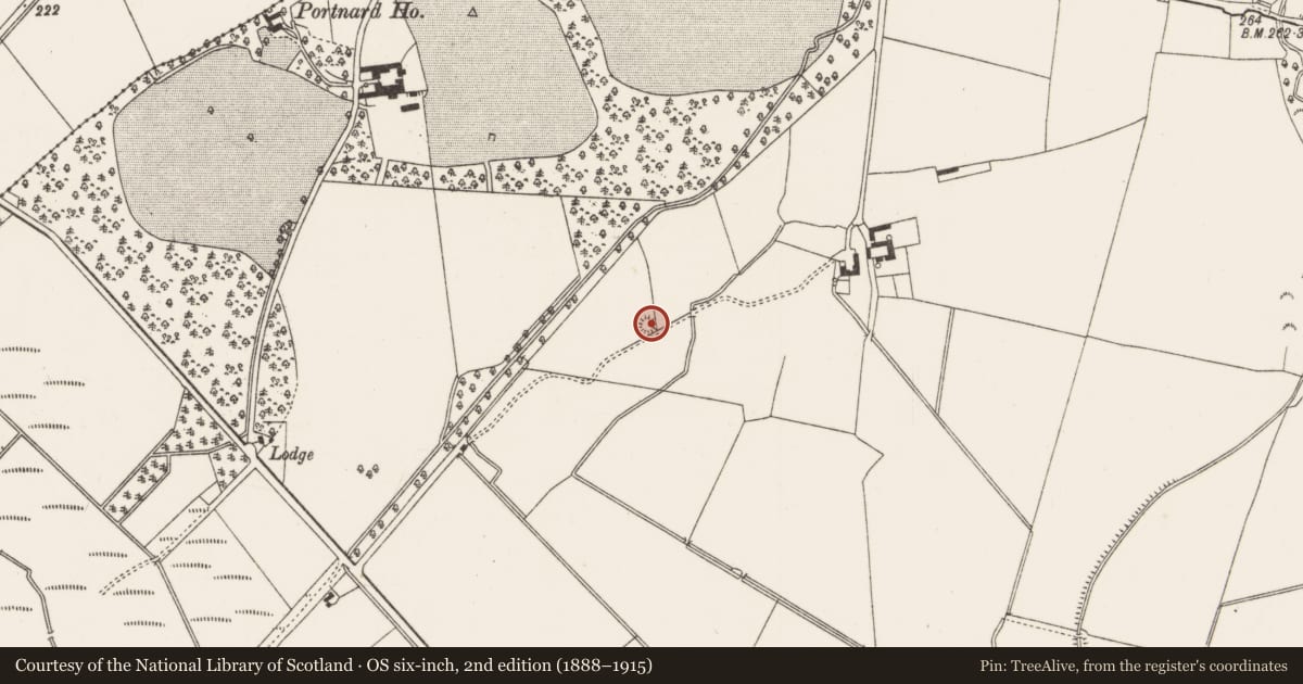 Ordnance Survey six-inch map, 2nd edition (1888–1915) covering the location of Ringfort - rath, Portnard, County Limerick, with a pin at the register's coordinates
