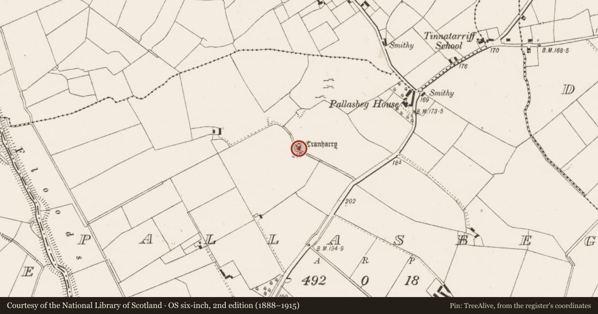 Ordnance Survey six-inch map, 2nd edition (1888–1915) covering the location of Mound, Pallasbeg, County Limerick, with a pin at the register's coordinates