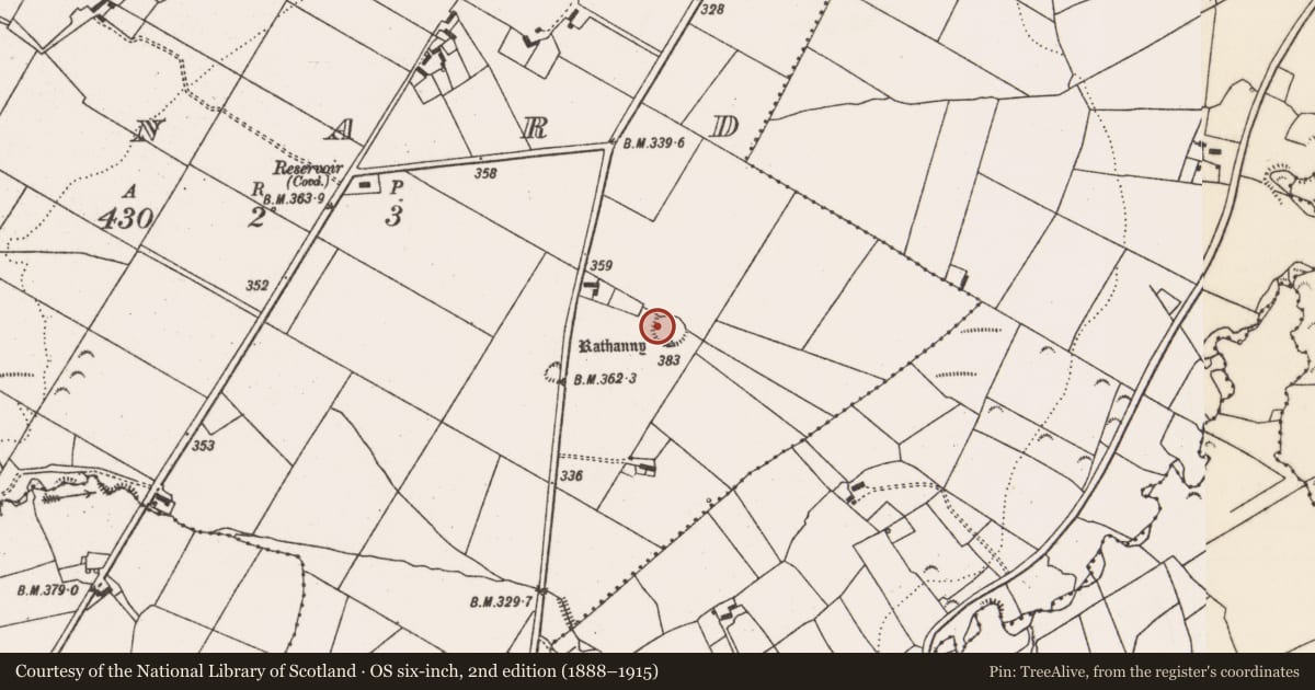 Ordnance Survey six-inch map, 2nd edition (1888–1915) covering the location of Ringfort - rath, Kinard, County Limerick, with a pin at the register's coordinates