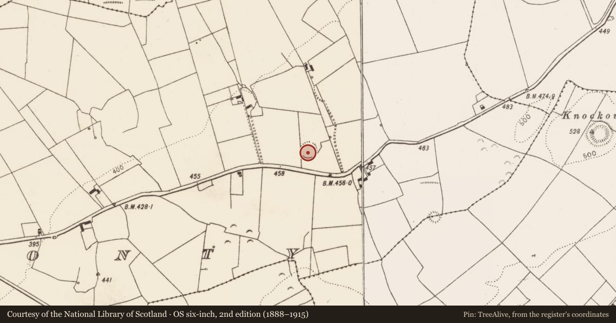 Ordnance Survey six-inch map, 2nd edition (1888–1915) covering the location of Ringfort - rath, Cloonty, County Limerick, with a pin at the register's coordinates