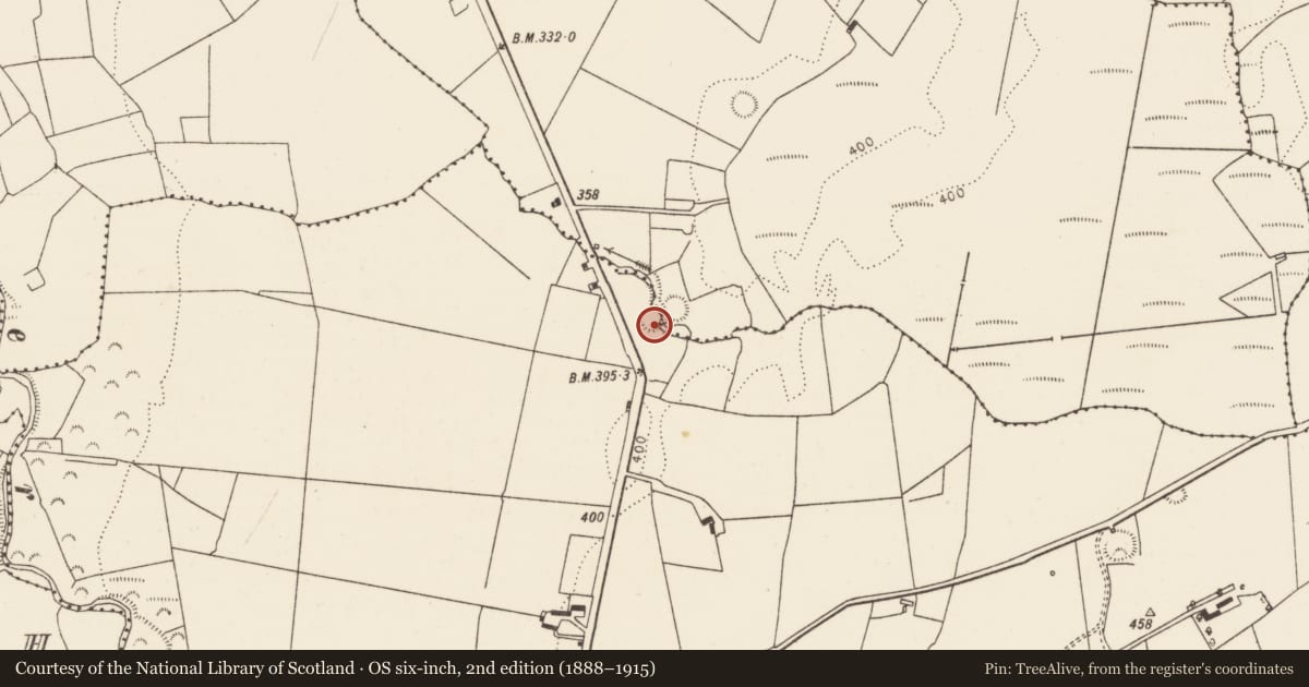 Ordnance Survey six-inch map, 2nd edition (1888–1915) covering the location of Cliff-edge fort, Moneymohill, County Limerick, with a pin at the register's coordinates