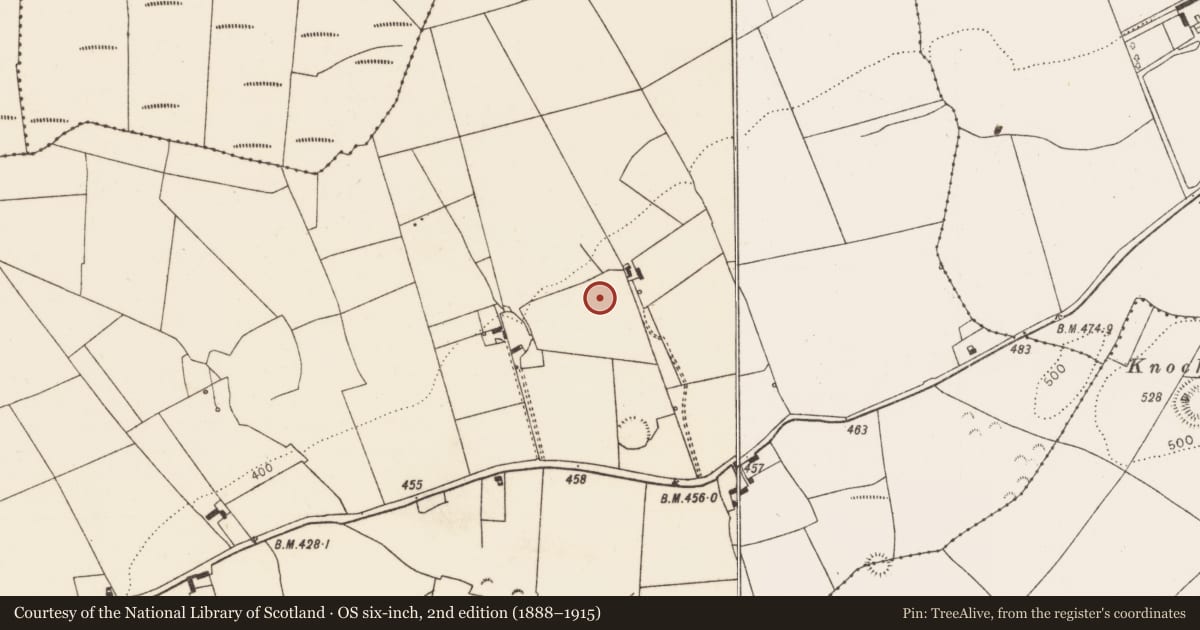 Ordnance Survey six-inch map, 2nd edition (1888–1915) covering the location of Standing stone, Cloonty, County Limerick, with a pin at the register's coordinates