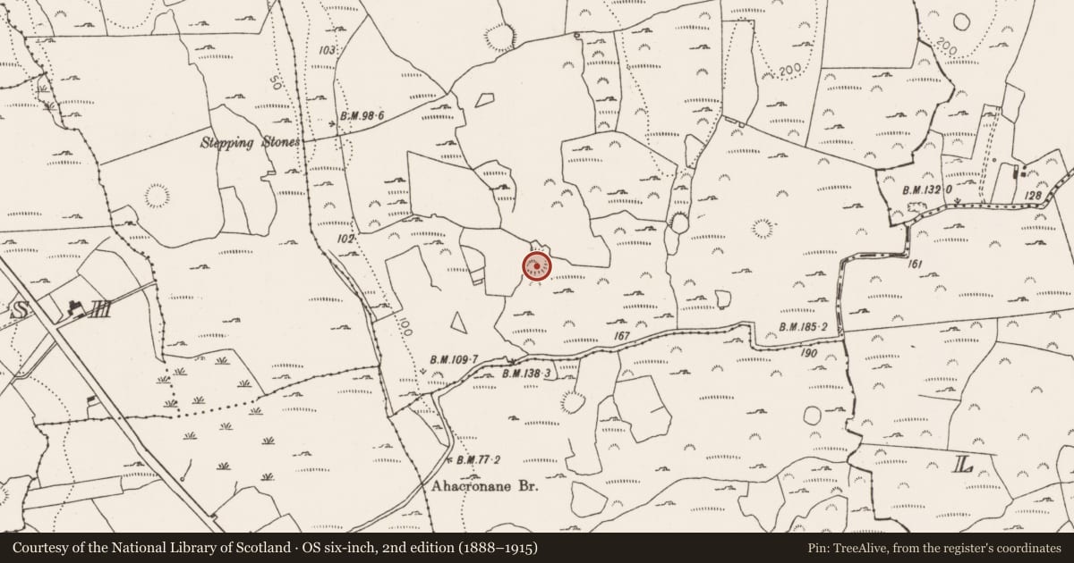 Ordnance Survey six-inch map, 2nd edition (1888–1915) covering the location of Ringfort - rath, Craggs, County Limerick, with a pin at the register's coordinates
