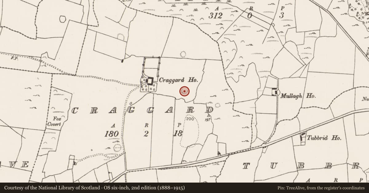 Ordnance Survey six-inch map, 2nd edition (1888–1915) covering the location of Ringfort - rath, Craggard, County Limerick, with a pin at the register's coordinates