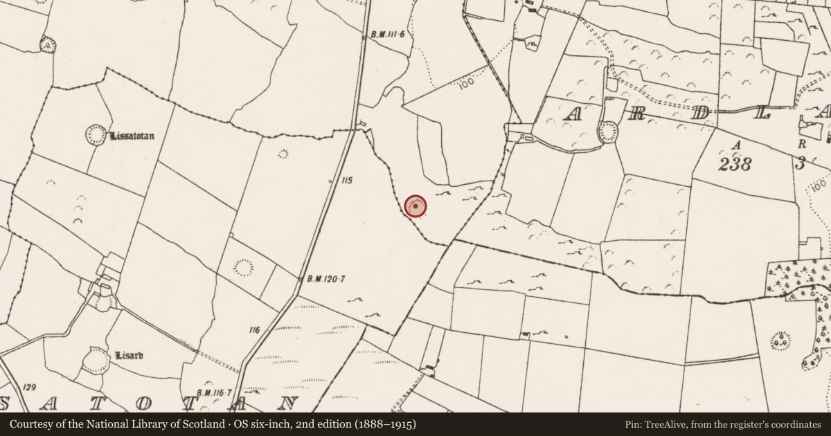 Ordnance Survey six-inch map, 2nd edition (1888–1915) covering the location of Ringfort - rath, Cooltomin, County Limerick, with a pin at the register's coordinates