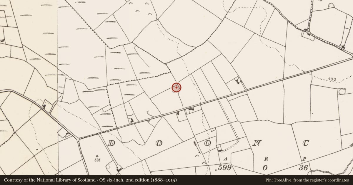 Ordnance Survey six-inch map, 2nd edition (1888–1915) covering the location of Ringfort - rath, Dooncaha, County Limerick, with a pin at the register's coordinates