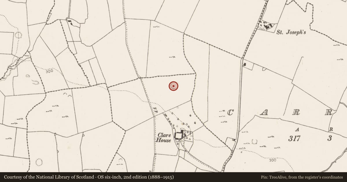 Ordnance Survey six-inch map, 2nd edition (1888–1915) covering the location of Ringfort - rath, Kilcolman, County Limerick, with a pin at the register's coordinates
