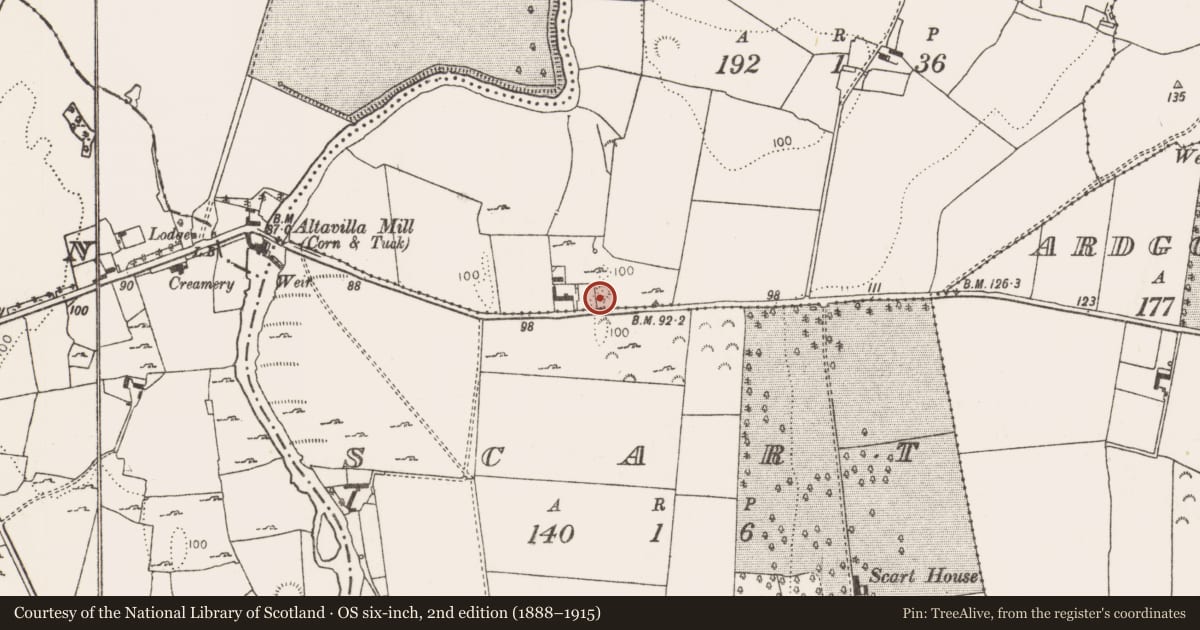 Ordnance Survey six-inch map, 2nd edition (1888–1915) covering the location of Ringfort - rath, Ardgoul North, County Limerick, with a pin at the register's coordinates