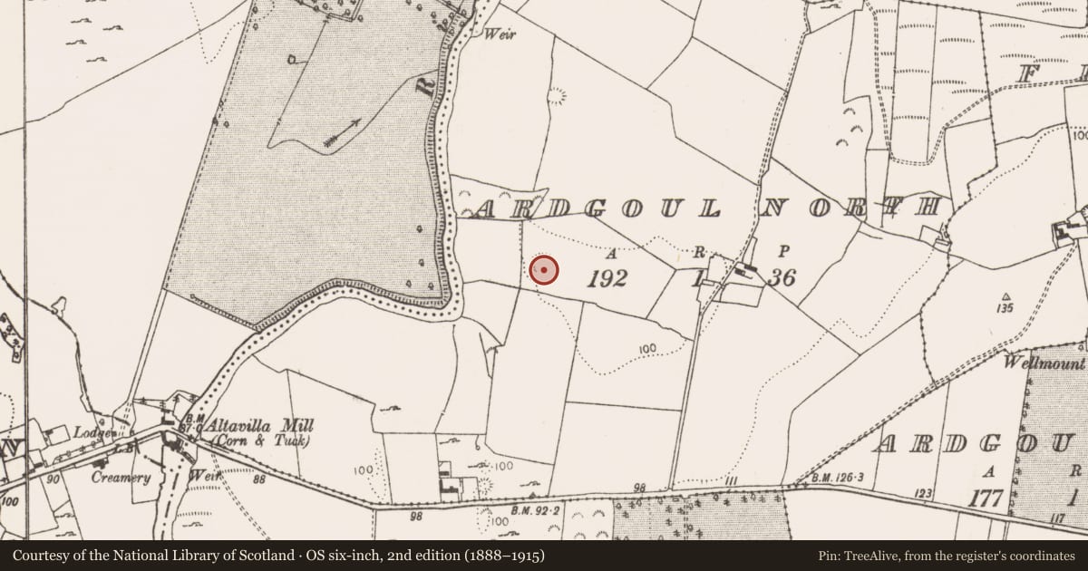 Ordnance Survey six-inch map, 2nd edition (1888–1915) covering the location of Ringfort - rath, Ardgoul North, County Limerick, with a pin at the register's coordinates