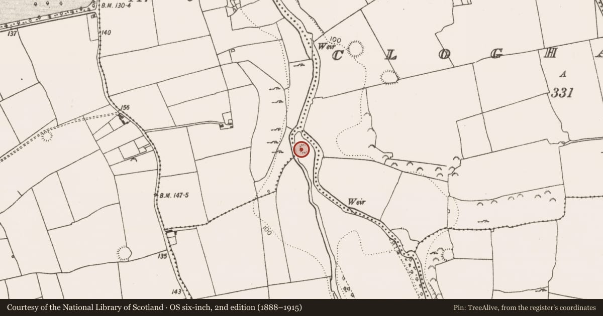 Ordnance Survey six-inch map, 2nd edition (1888–1915) covering the location of Mound, Cloghanarold, County Limerick, with a pin at the register's coordinates