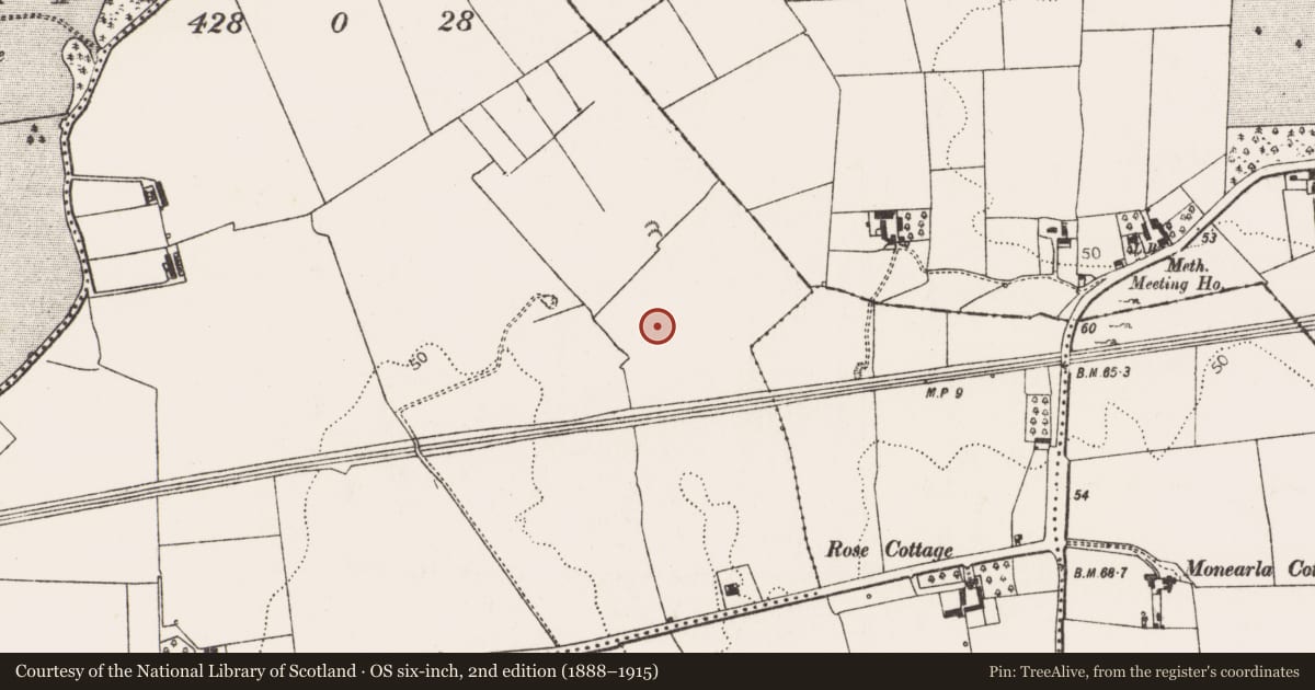 Ordnance Survey six-inch map, 2nd edition (1888–1915) covering the location of Ringfort - unclassified, Kilgobbin, County Limerick, with a pin at the register's coordinates