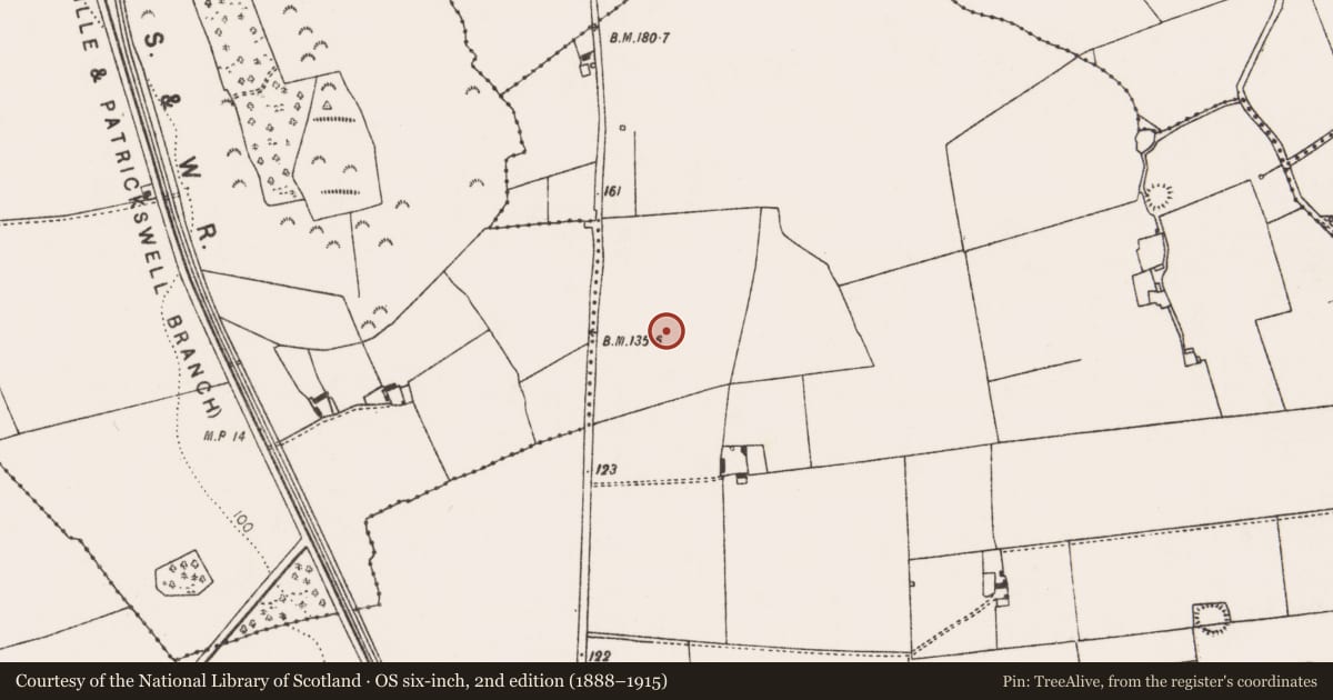 Ordnance Survey six-inch map, 2nd edition (1888–1915) covering the location of Enclosure, Rathbranagh, County Limerick, with a pin at the register's coordinates