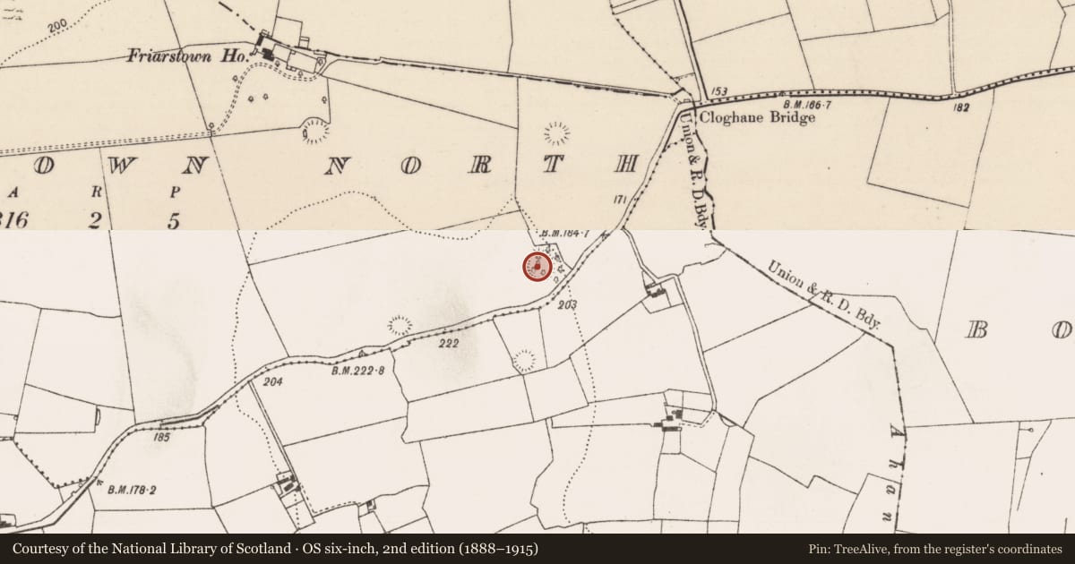 Ordnance Survey six-inch map, 2nd edition (1888–1915) covering the location of Ringfort - rath, Friarstown North, County Limerick, with a pin at the register's coordinates