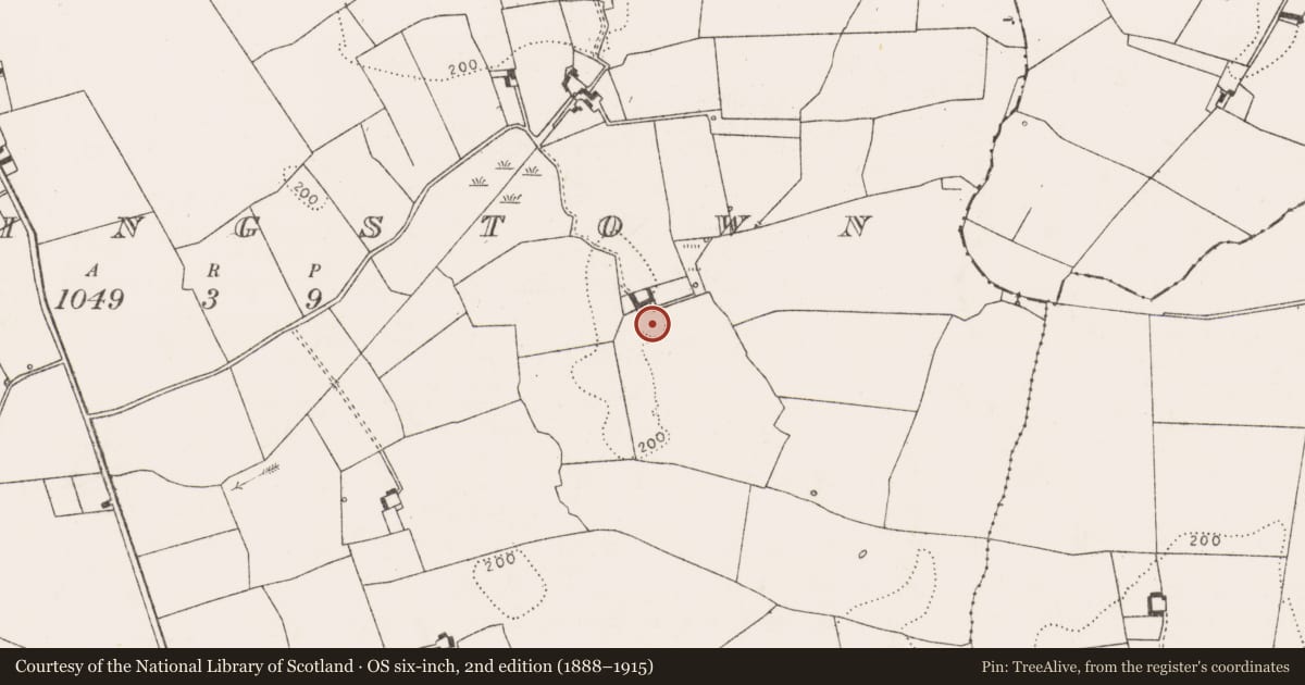 Ordnance Survey six-inch map, 2nd edition (1888–1915) covering the location of Ringfort - unclassified, Fanningstown, County Limerick, with a pin at the register's coordinates
