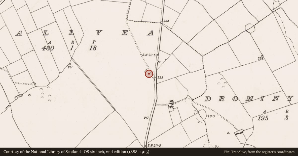 Ordnance Survey six-inch map, 2nd edition (1888–1915) covering the location of Ringfort - rath, Ballyea, County Limerick, with a pin at the register's coordinates