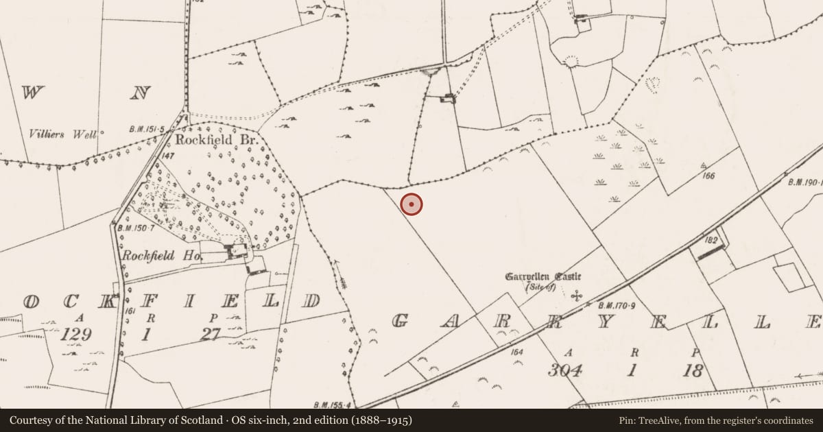 Ordnance Survey six-inch map, 2nd edition (1888–1915) covering the location of Barrow - unclassified, Garryellen, County Limerick, with a pin at the register's coordinates