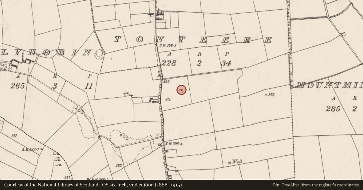 Ordnance Survey six-inch map, 2nd edition (1888–1915) covering the location of Barrow - unclassified, Tonteere, County Limerick, with a pin at the register's coordinates