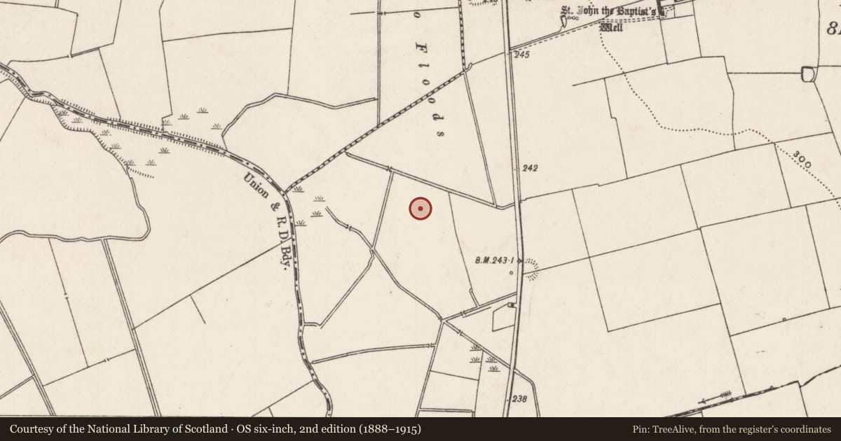 Ordnance Survey six-inch map, 2nd edition (1888–1915) covering the location of Barrow - ring-barrow, Rathjordan, County Limerick, with a pin at the register's coordinates