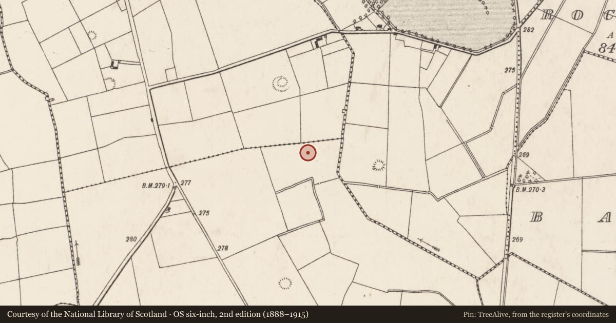 Ordnance Survey six-inch map, 2nd edition (1888–1915) covering the location of Enclosure, Doonvullen Upper, County Limerick, with a pin at the register's coordinates
