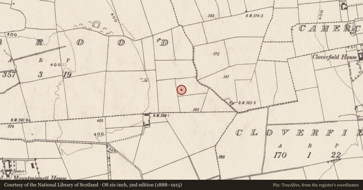 Ordnance Survey six-inch map, 2nd edition (1888–1915) covering the location of Earthwork, Ballybrood, County Limerick, with a pin at the register's coordinates