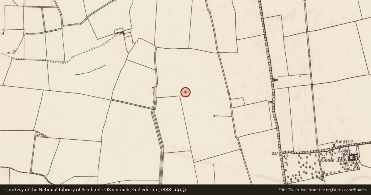 Ordnance Survey six-inch map, 2nd edition (1888–1915) covering the location of Enclosure, Friarstown, County Limerick, with a pin at the register's coordinates