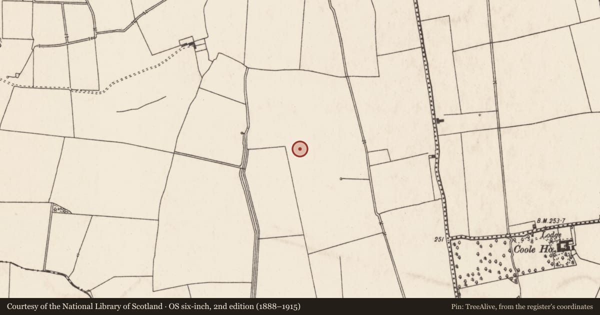 Ordnance Survey six-inch map, 2nd edition (1888–1915) covering the location of Barrow - ring-barrow, Friarstown, County Limerick, with a pin at the register's coordinates