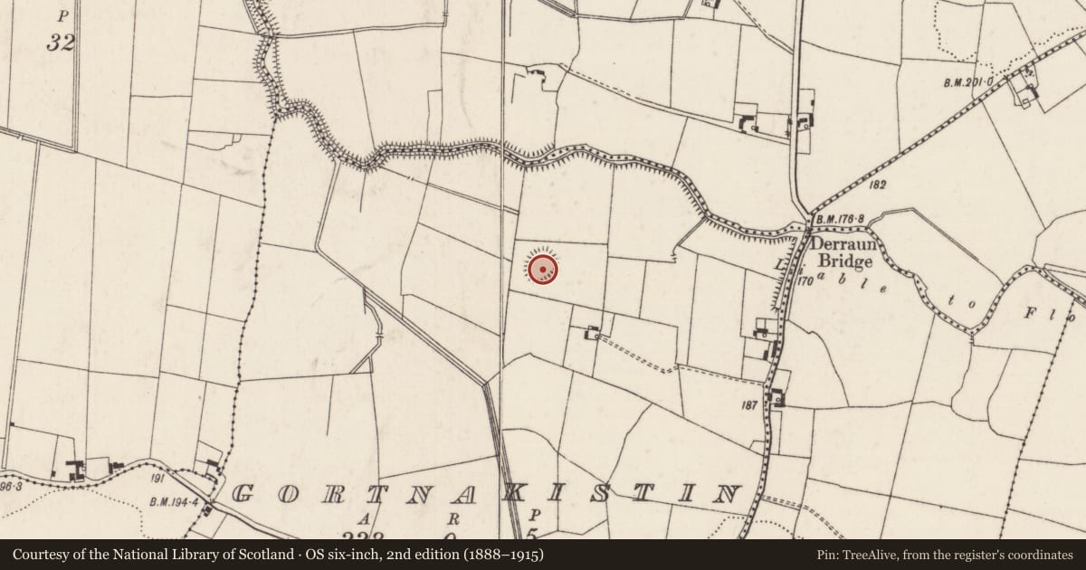 Ordnance Survey six-inch map, 2nd edition (1888–1915) covering the location of Ringfort - rath, Gortnakistin, County Limerick, with a pin at the register's coordinates