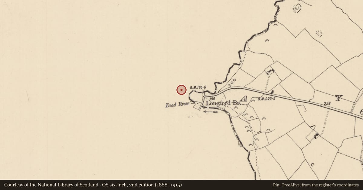 Ordnance Survey six-inch map, 2nd edition (1888–1915) covering the location of Children's burial ground, Coolnamona, County Limerick, with a pin at the register's coordinates