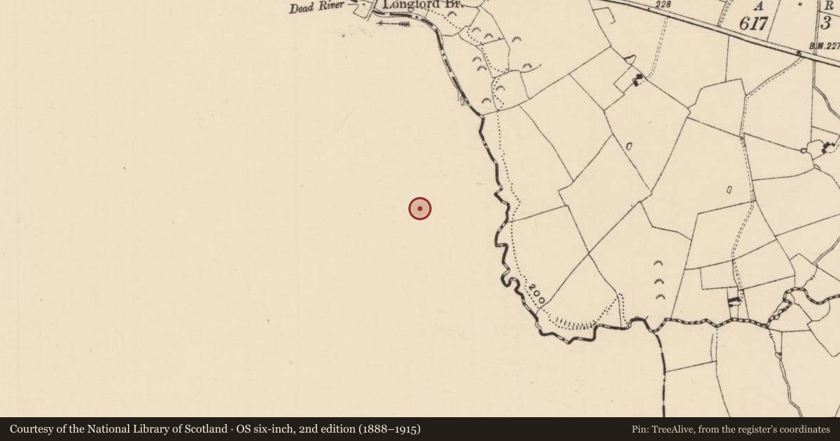 Ordnance Survey six-inch map, 2nd edition (1888–1915) covering the location of Ringfort - rath, Longford West, County Limerick, with a pin at the register's coordinates