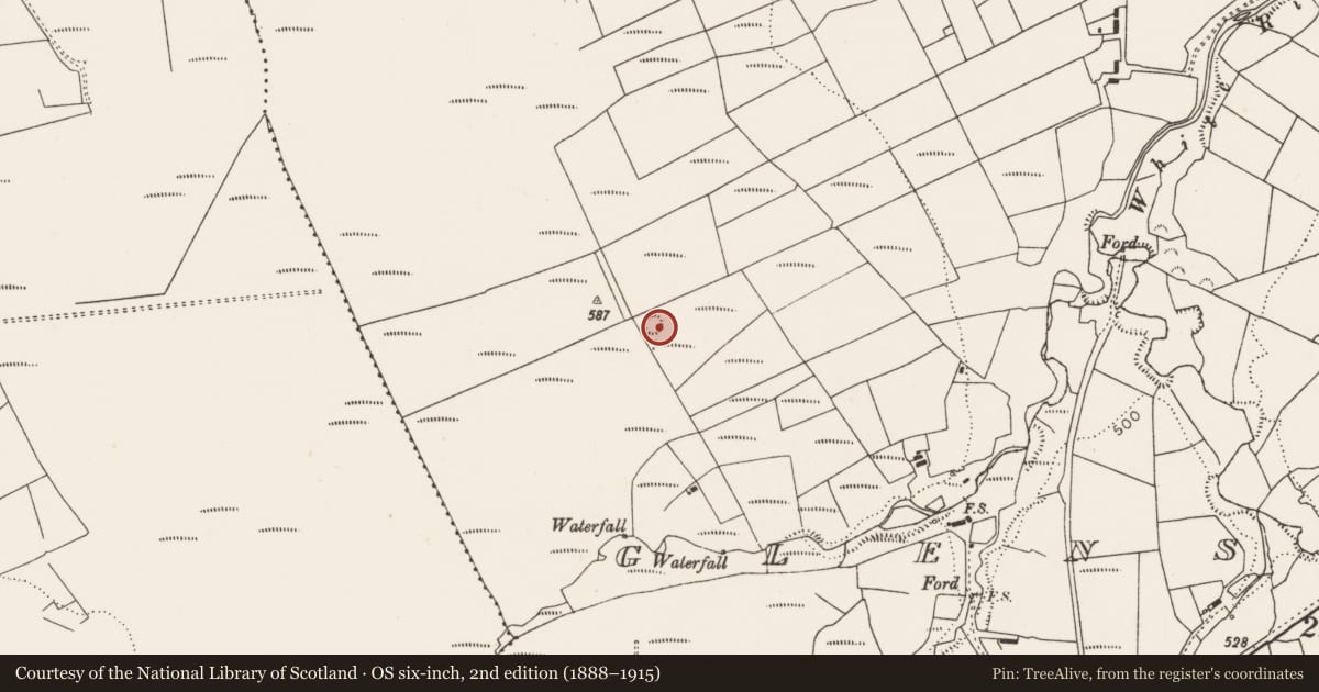 Ordnance Survey six-inch map, 2nd edition (1888–1915) covering the location of Ringfort - rath, Glensharrold, County Limerick, with a pin at the register's coordinates