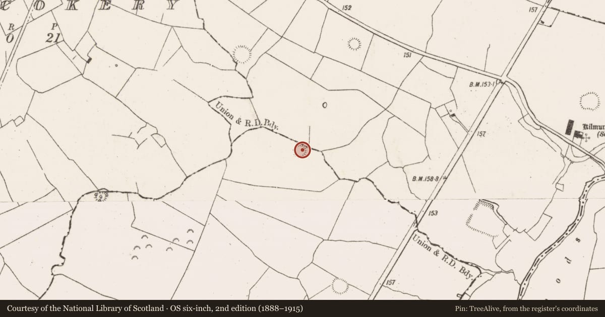 Ordnance Survey six-inch map, 2nd edition (1888–1915) covering the location of Ringfort - rath, Ballyfraley, County Limerick, with a pin at the register's coordinates