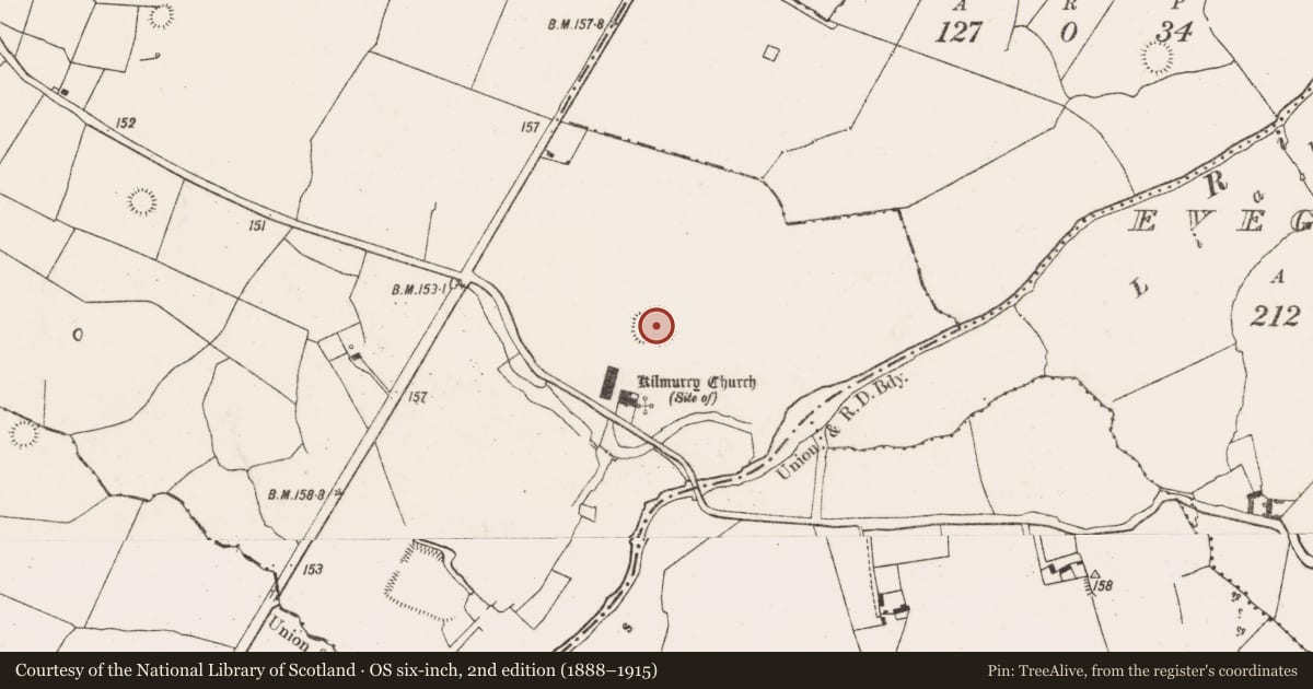 Ordnance Survey six-inch map, 2nd edition (1888–1915) covering the location of Enclosure, Coolanoran, County Limerick, with a pin at the register's coordinates