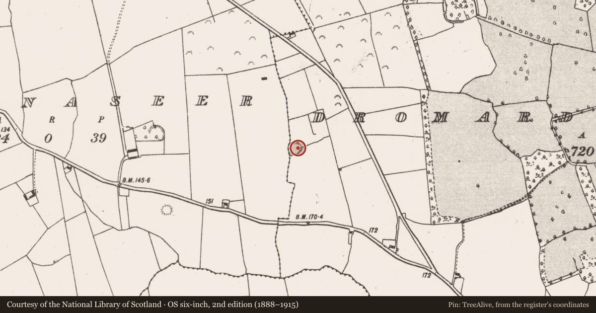 Ordnance Survey six-inch map, 2nd edition (1888–1915) covering the location of Ringfort - rath, Dromard Demesne, County Limerick, with a pin at the register's coordinates