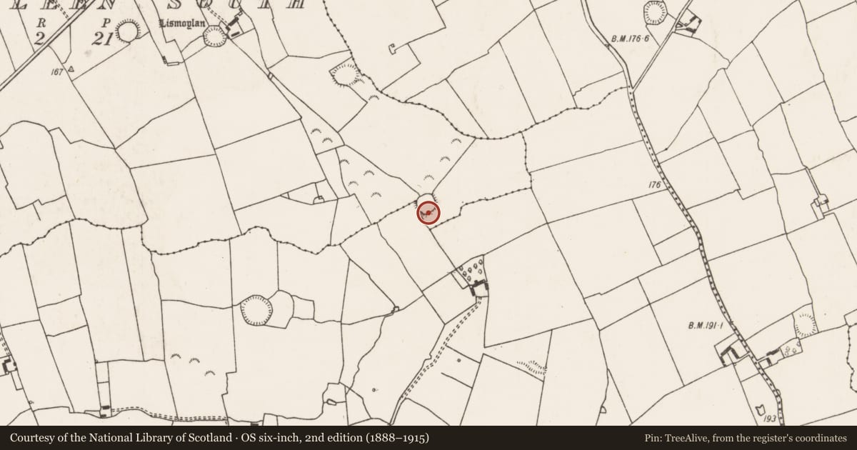 Ordnance Survey six-inch map, 2nd edition (1888–1915) covering the location of Ringfort - rath, Ballyfoleen South, County Limerick, with a pin at the register's coordinates