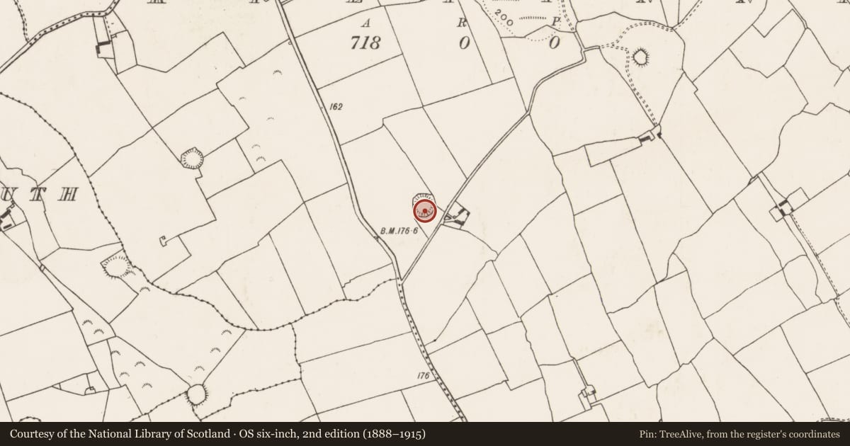 Ordnance Survey six-inch map, 2nd edition (1888–1915) covering the location of Ringfort - rath, Kilfinny, County Limerick, with a pin at the register's coordinates