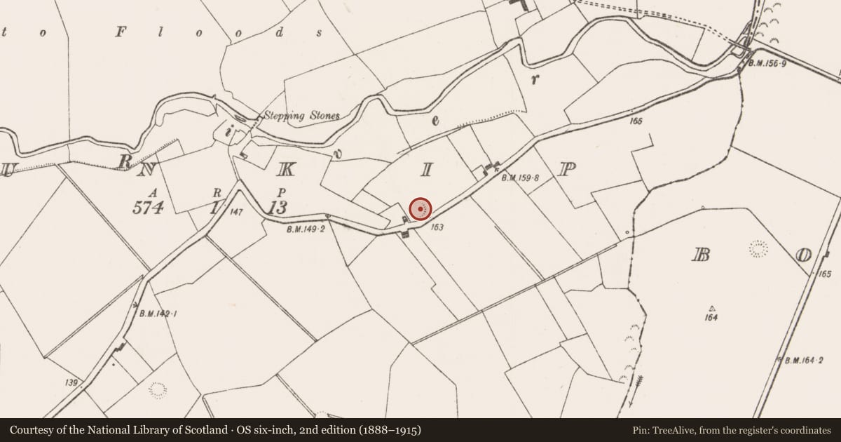 Ordnance Survey six-inch map, 2nd edition (1888–1915) covering the location of Ringfort - rath, Dunkip, County Limerick, with a pin at the register's coordinates