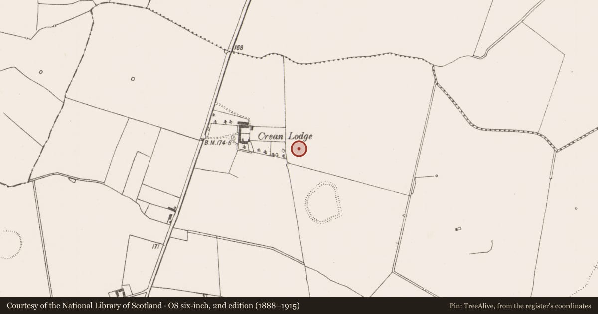 Ordnance Survey six-inch map, 2nd edition (1888–1915) covering the location of Barrow - unclassified, Crean, County Limerick, with a pin at the register's coordinates