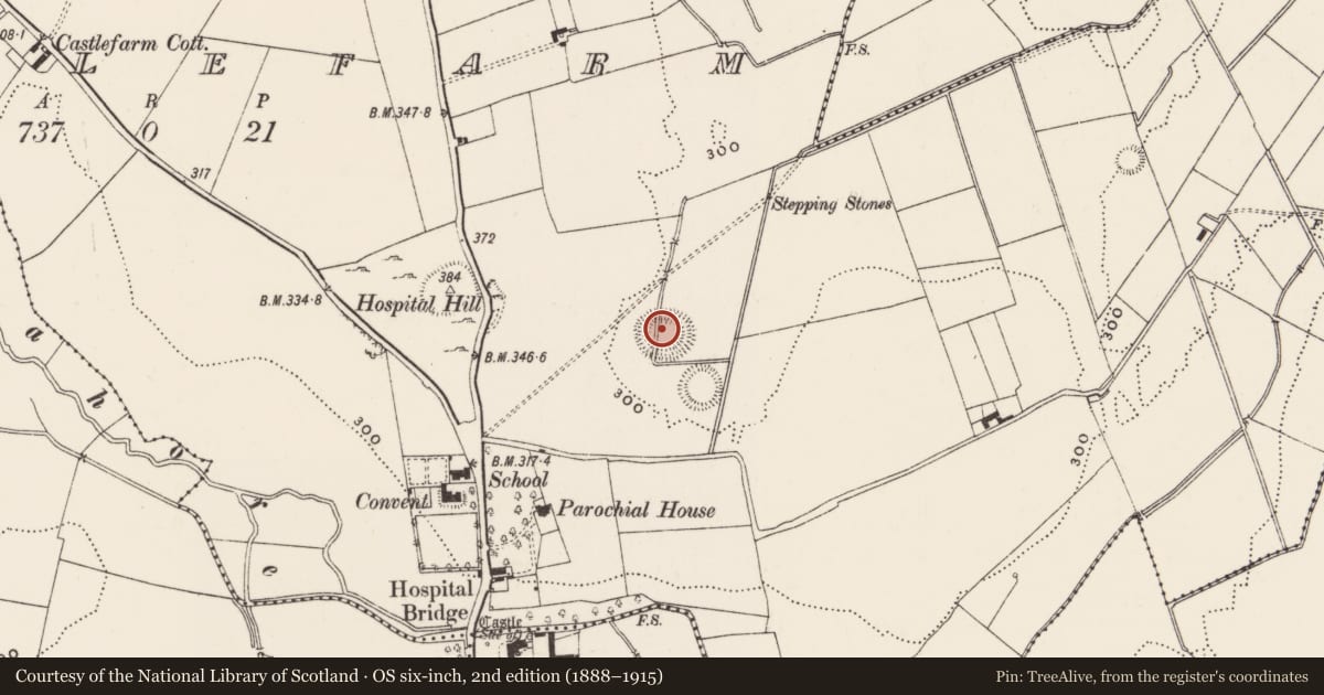 Ordnance Survey six-inch map, 2nd edition (1888–1915) covering the location of Barrow - unclassified, Castlefarm, County Limerick, with a pin at the register's coordinates